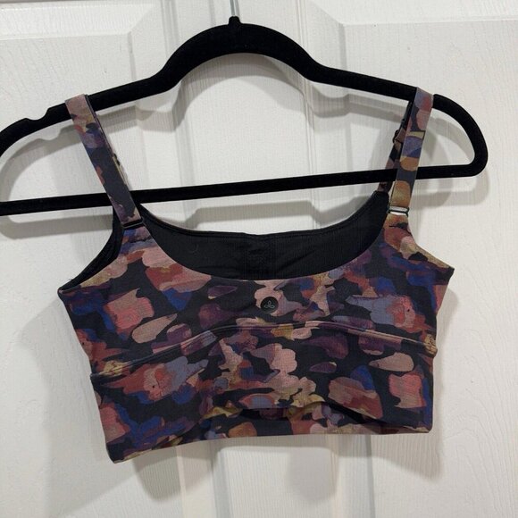 Women’s prAna Luxara L Bra Crop Top Xsmall‎ Xs Multicolor Sports Bra - Picture 2 of 5